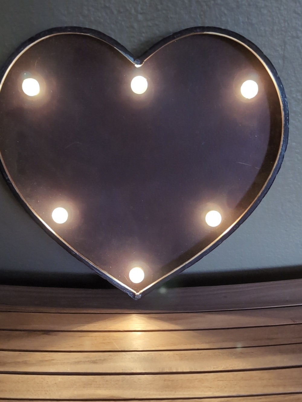 Heart-Shaped Metal Wall Light in Brown